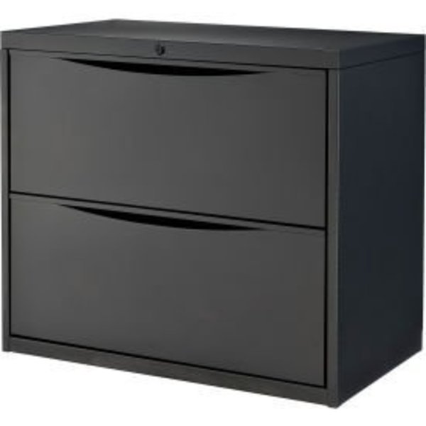 Global Equipment Interion® 2-Drawer Premium Lateral File Cabinet, 30"W x 18"D x 28"H, Black LF-30-2D-BLACK